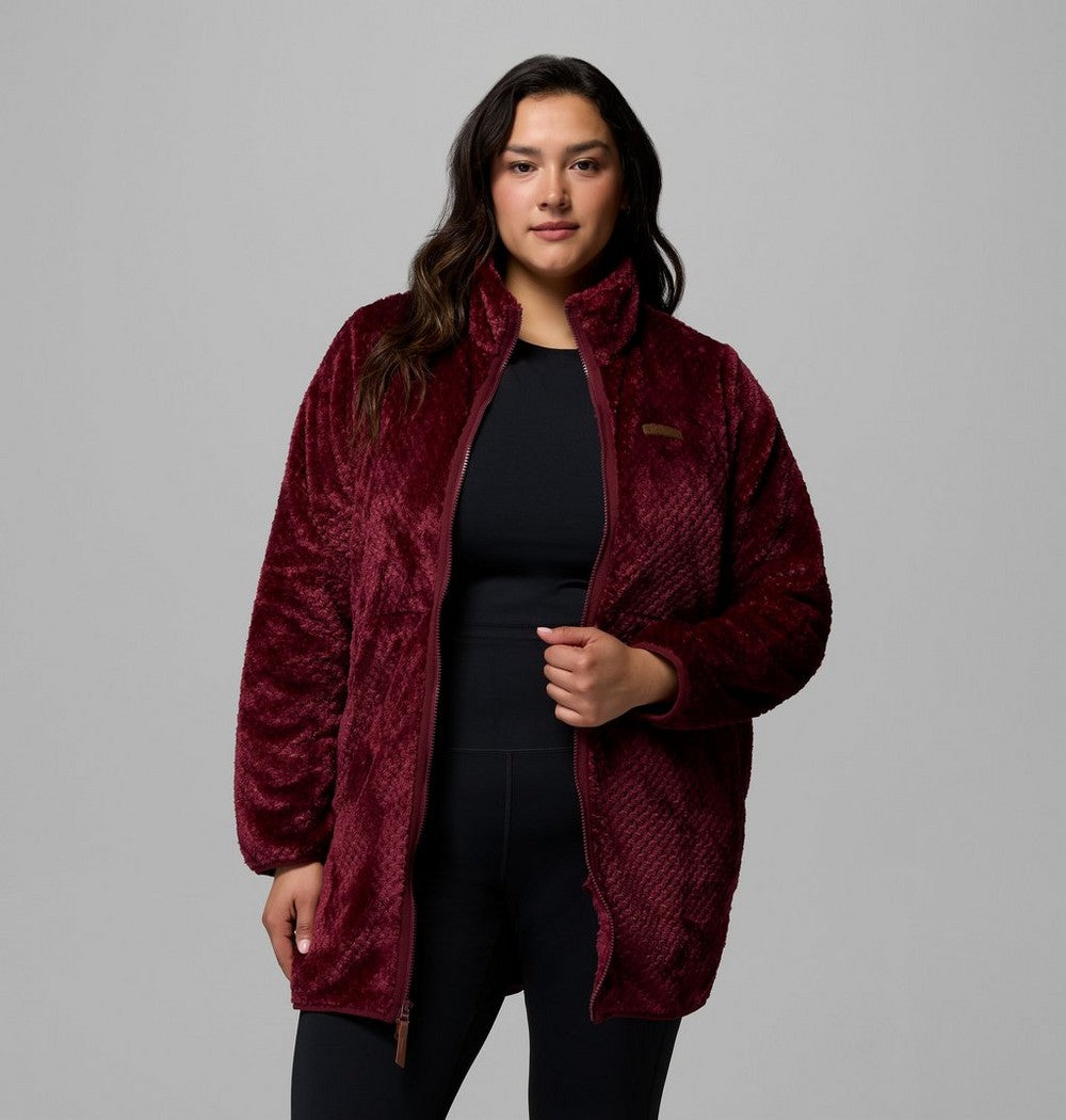 Women's Plus Long Full-Zip Fleece Jacket - Blue