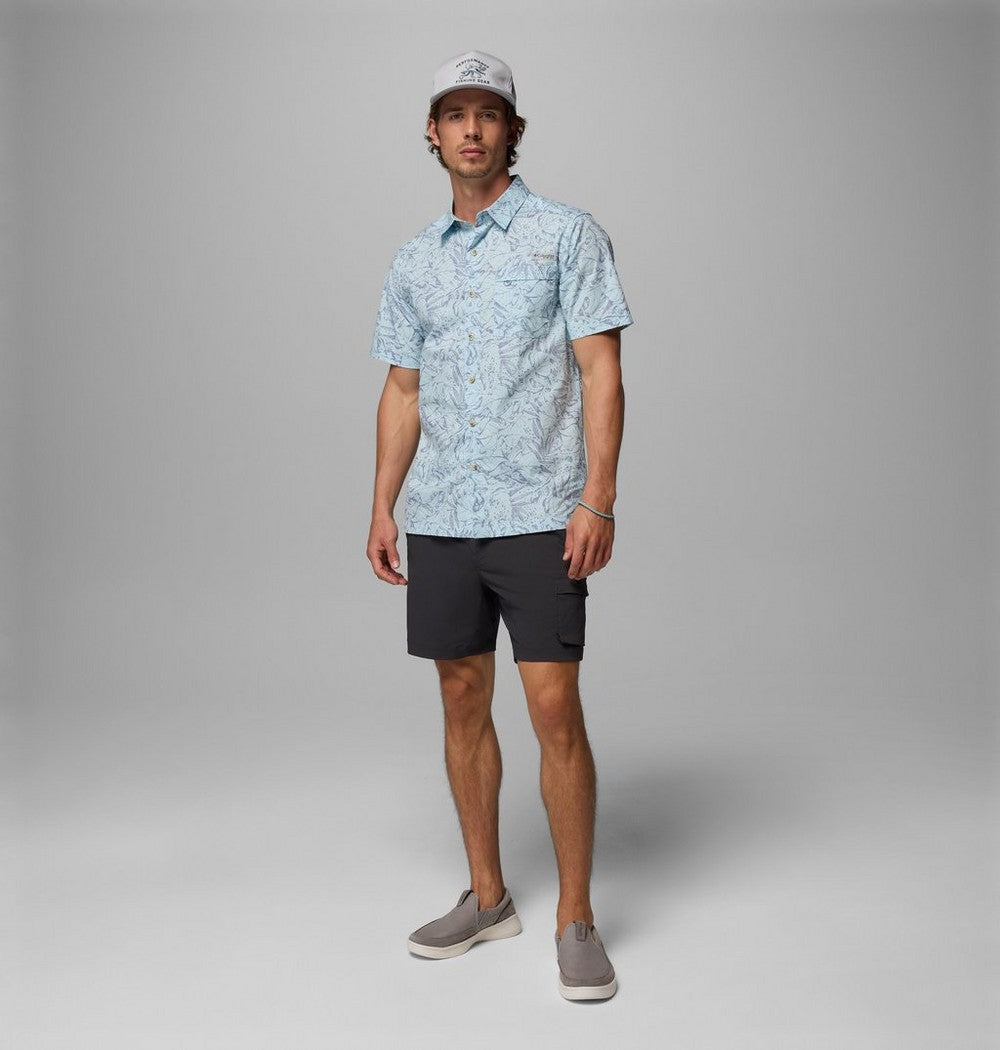 Men's Short-Sleeve Cotton Camp Shirt - Gray