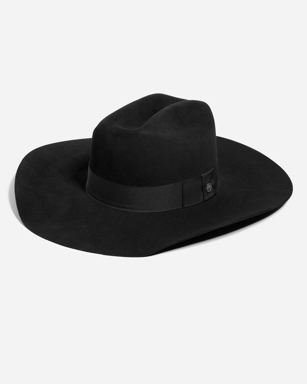 Lloyd's Long Rectangle Cattleman Crown Black Cowboy Hat