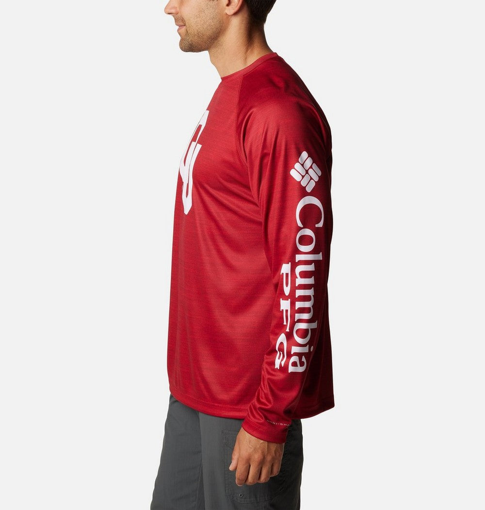 Men's Heather Long-Sleeve Team Logo Shirt - Red