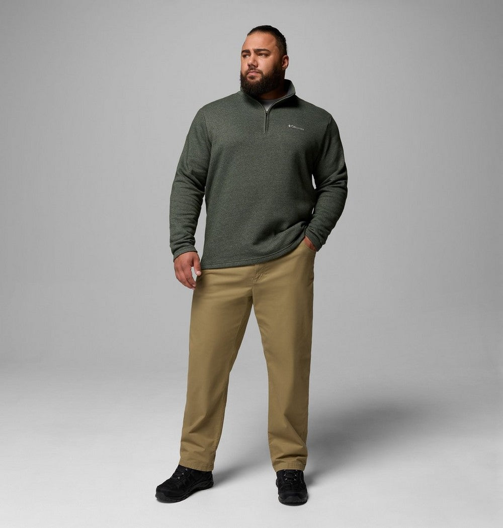 Men's Big Cotton-Blend Half-Zip Pullover - Black
