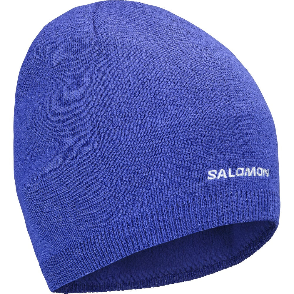 Unisex Fleece-Lined Knit Beanie - Blue