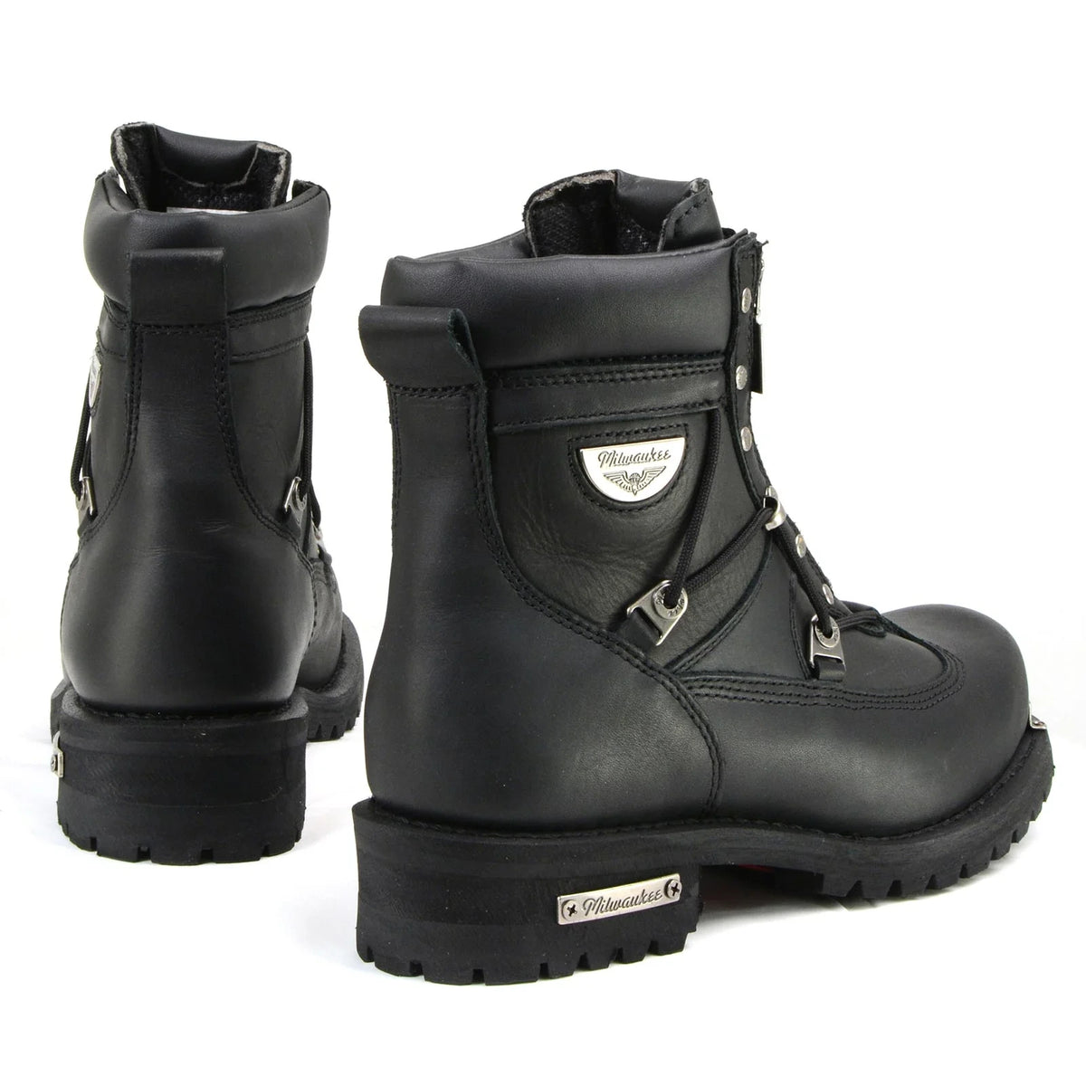Men's Extra-Wide Zip Motorcycle Boots - Black