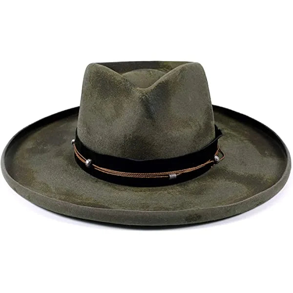 Vintage Fedora Lightning Hat-Indigo Brown
