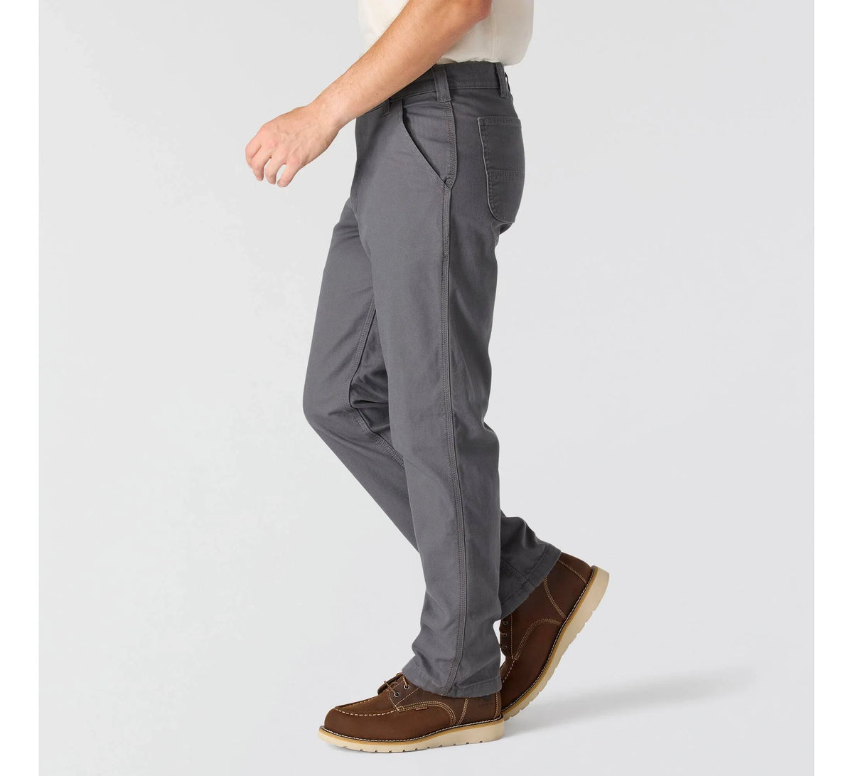 Relaxed Straight Fleece-Lined Work Pants - Gray