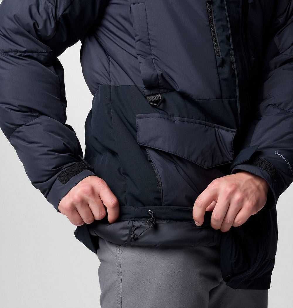 Men's Hooded Insulated Parka - Brown Black