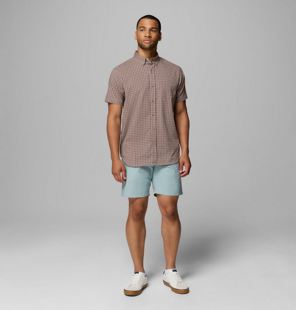 Men's Stretch Short Sleeve Plaid Shirt - Navy