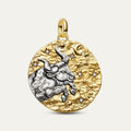 Oversized Taurus Zodiac Medallion Charm - Gold