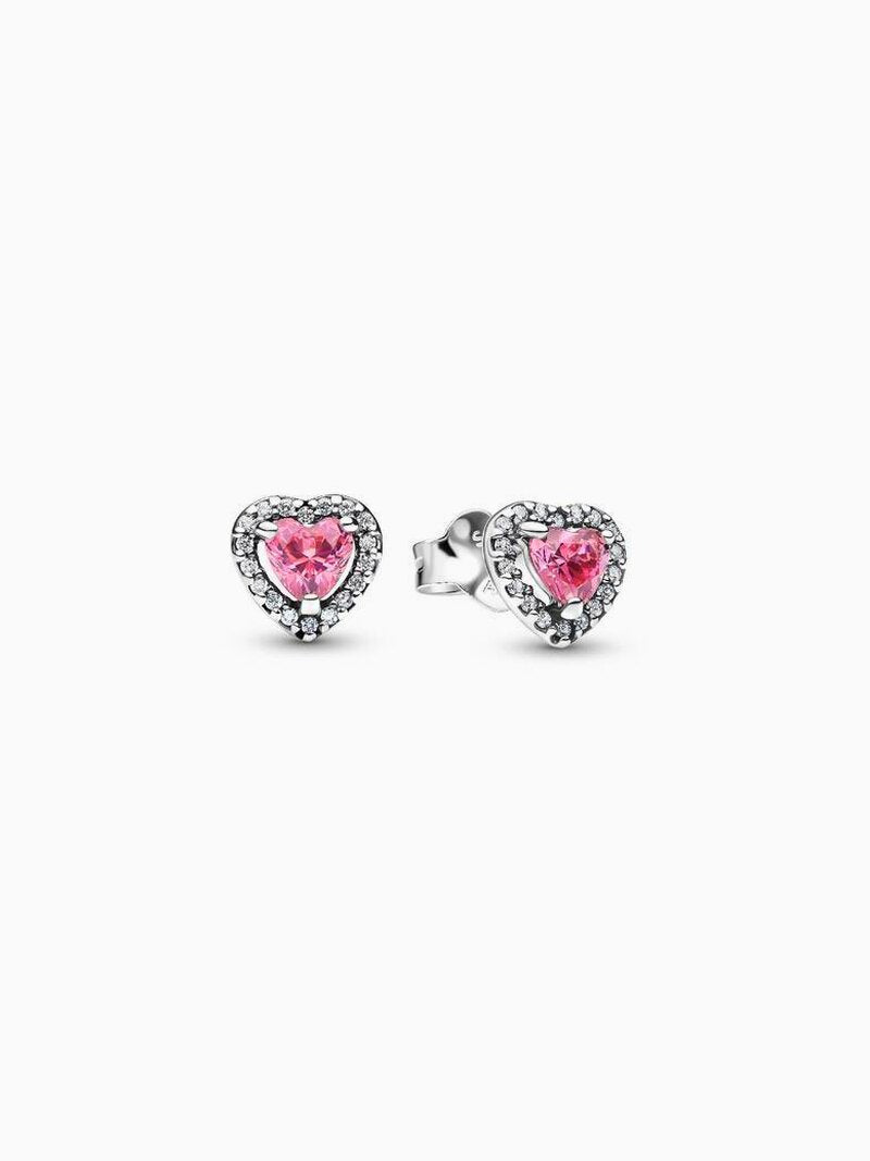 Sterling Silver Pink Heart Jewelry Set