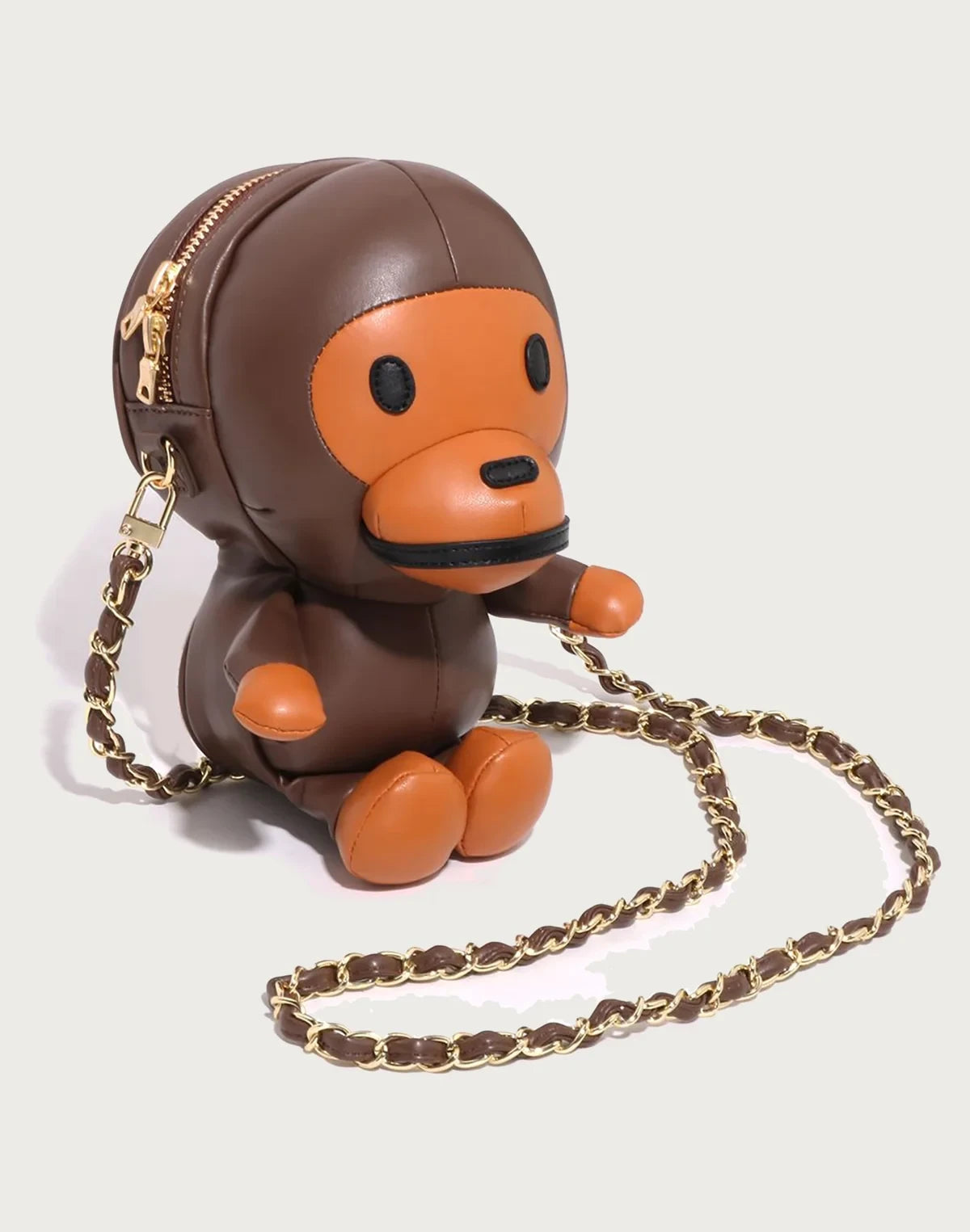 Plush Character Mini Shoulder Bag - Brown