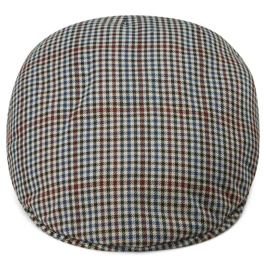 Massimo Burgundy & Navy Checkered Moda Flat Cap