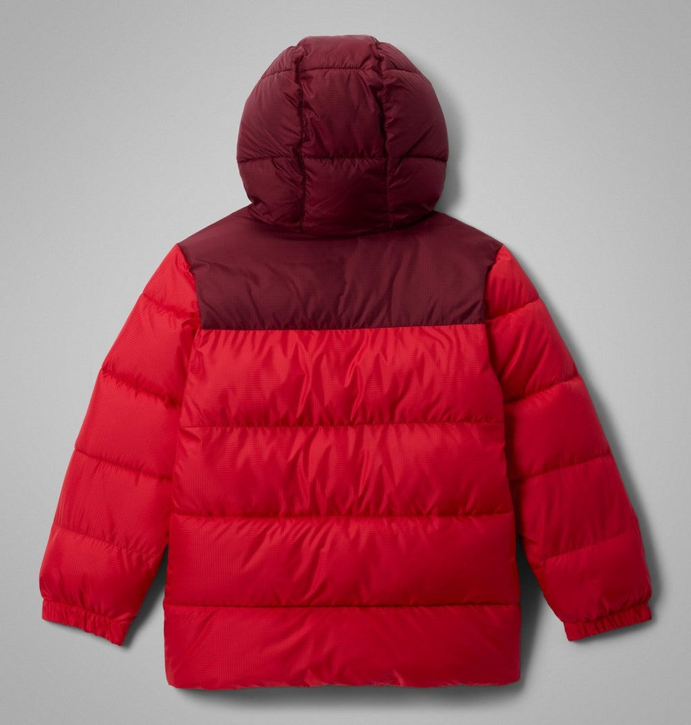 Kids' Hooded Insulated Puffer Jacket - Red Black