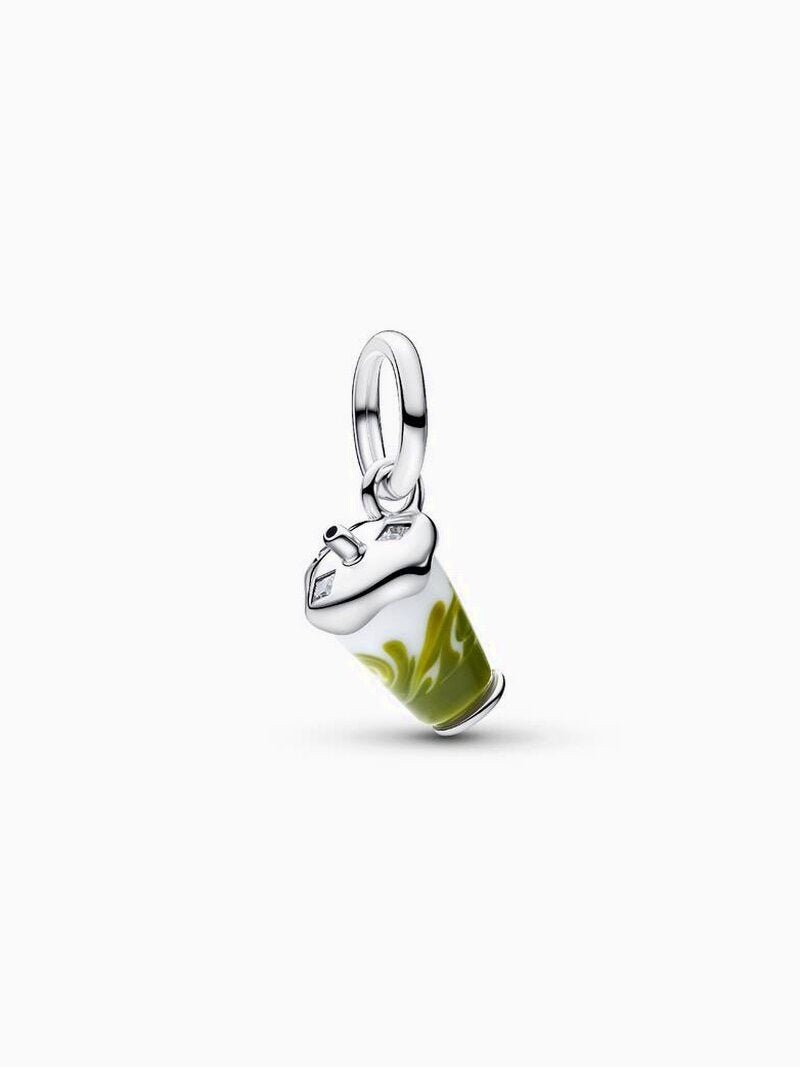 Iced Green Tea Drink Glass Dangle Charm