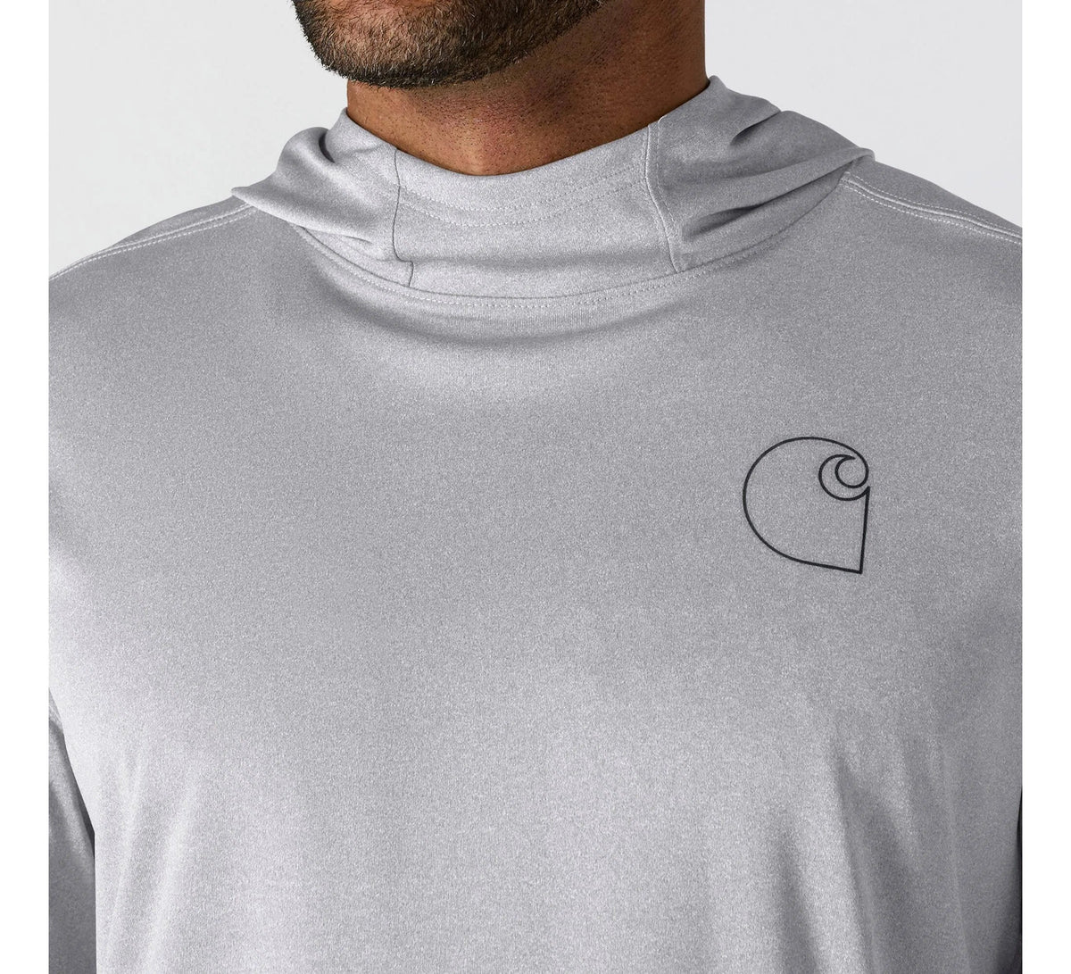 Men's UPF Hooded Long Sleeve Shirt - Steel