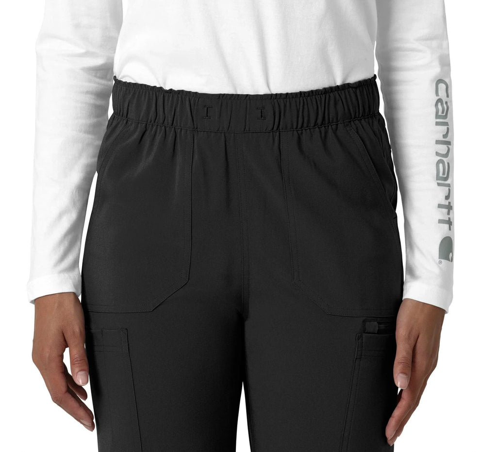 Women's Stretch Straight Leg Cargo Scrub Pants - Pink