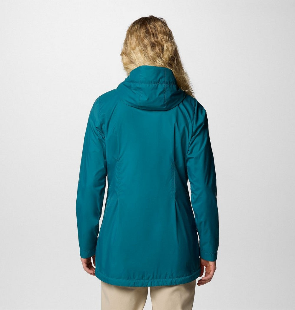 Women's Lined Long Rain Jacket - Blue