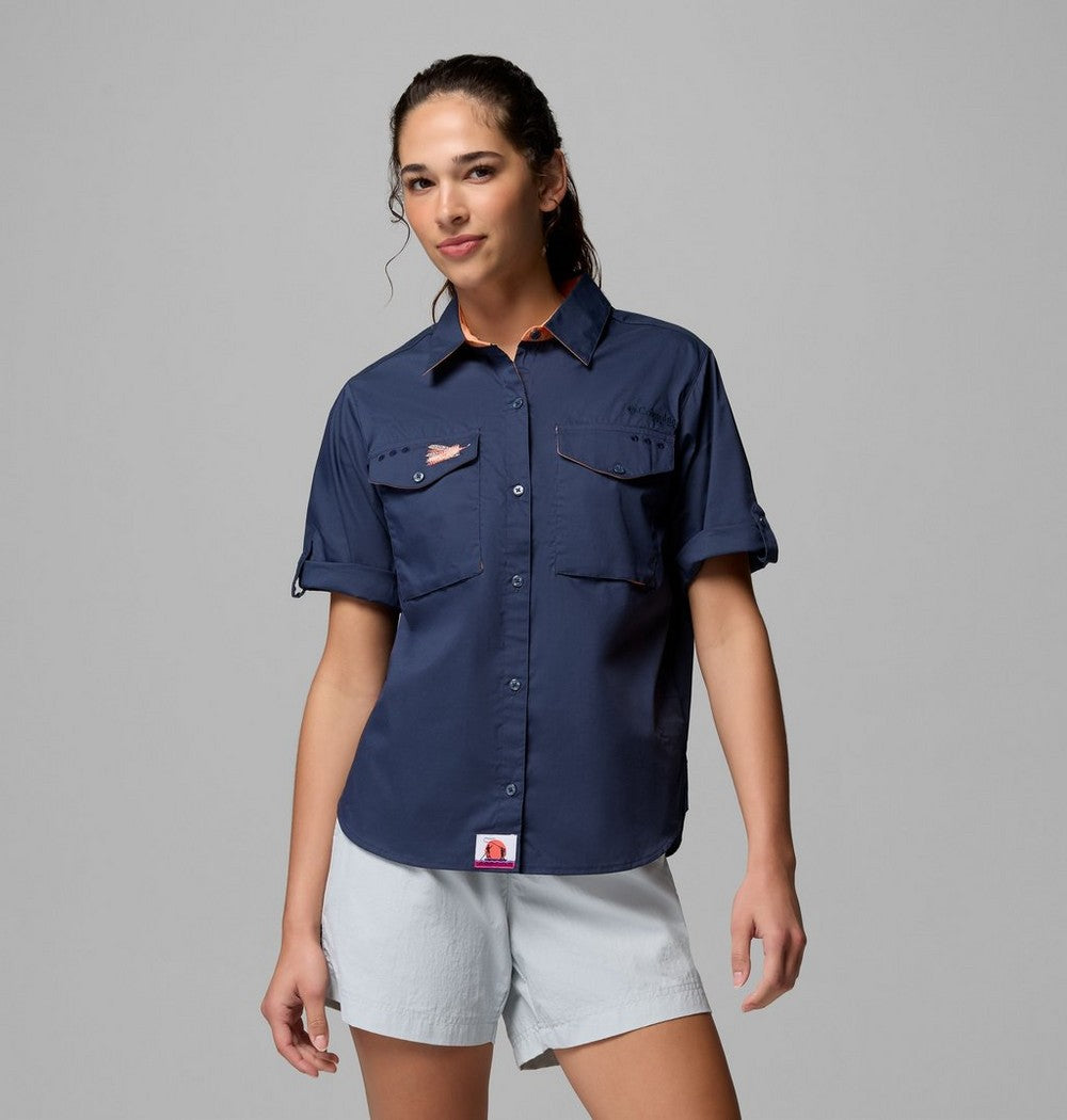 Women's Short Sleeve Fishing Shirt - Navy
