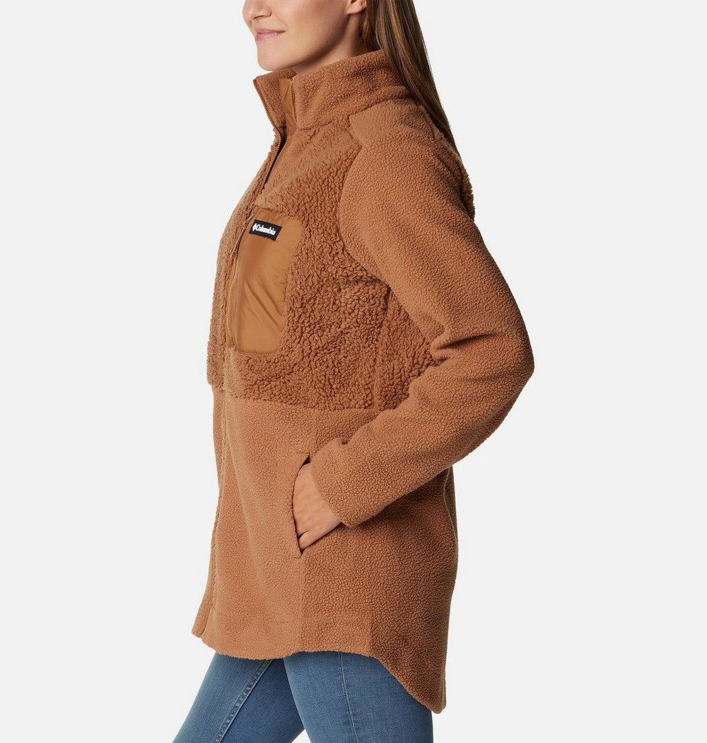 Women's Long Sherpa Full-Zip Fleece Jacket