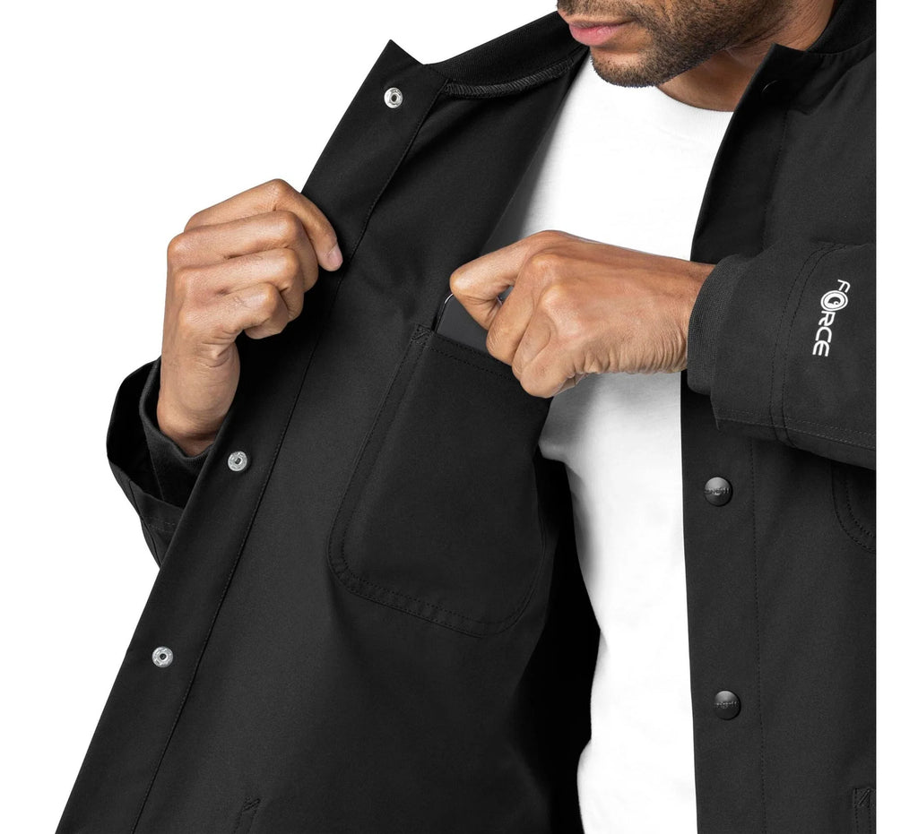 Unisex Ripstop Snap-Front Chore Coat - Black