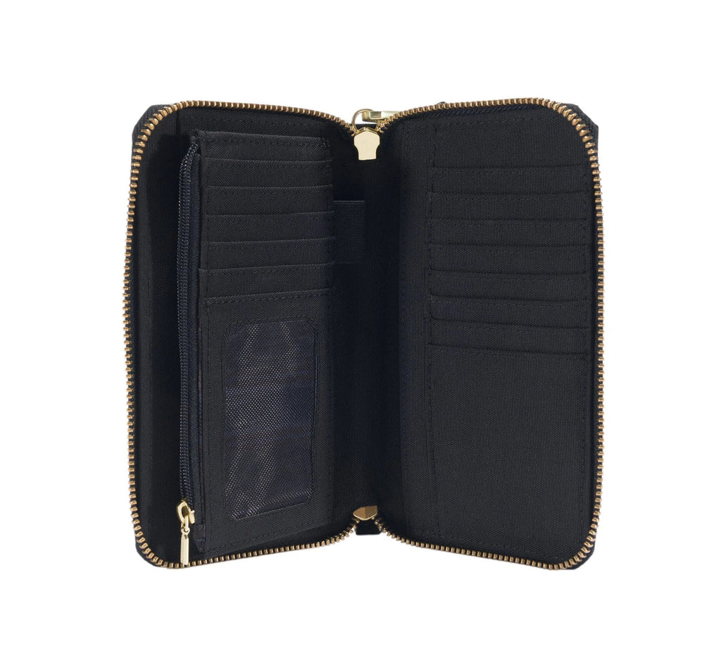 Water-Resistant Zip Clutch Wallet - Brown