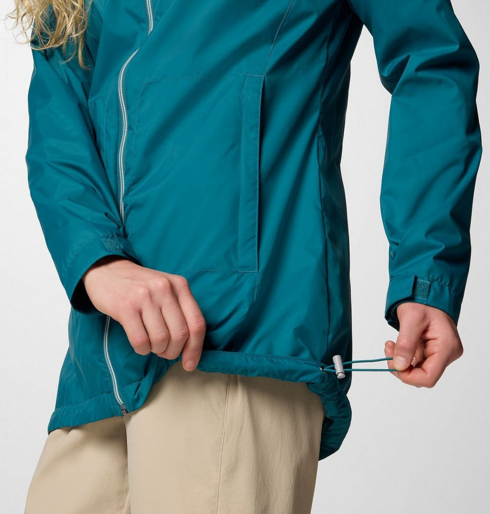 Women's Lined Long Rain Jacket - Blue