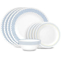 12-Piece Blue Checkered Dinnerware Set