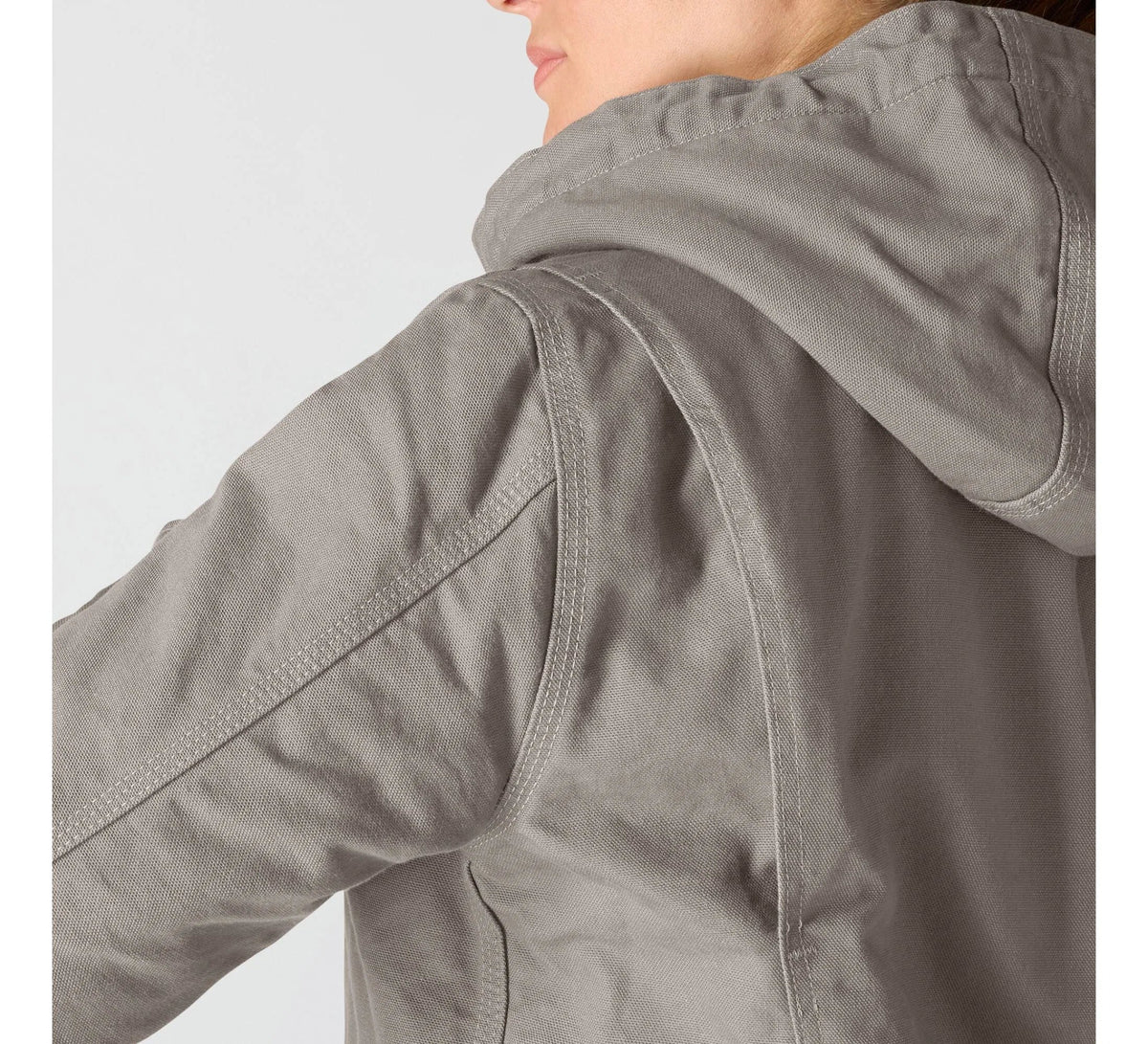 Women's Sherpa-Lined Cotton Canvas Hooded Jacket - Taupe