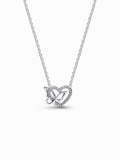 Sterling Silver Heart Butterfly Pendant Necklace