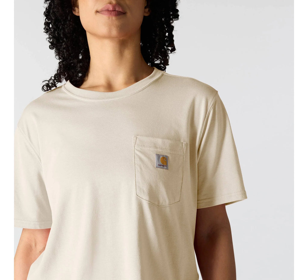Women's Loose Lyocell Blend Pocket T-Shirt - Pink