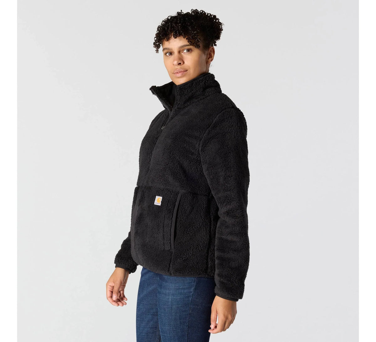 Women's Loose Fit Fleece Pullover - Black