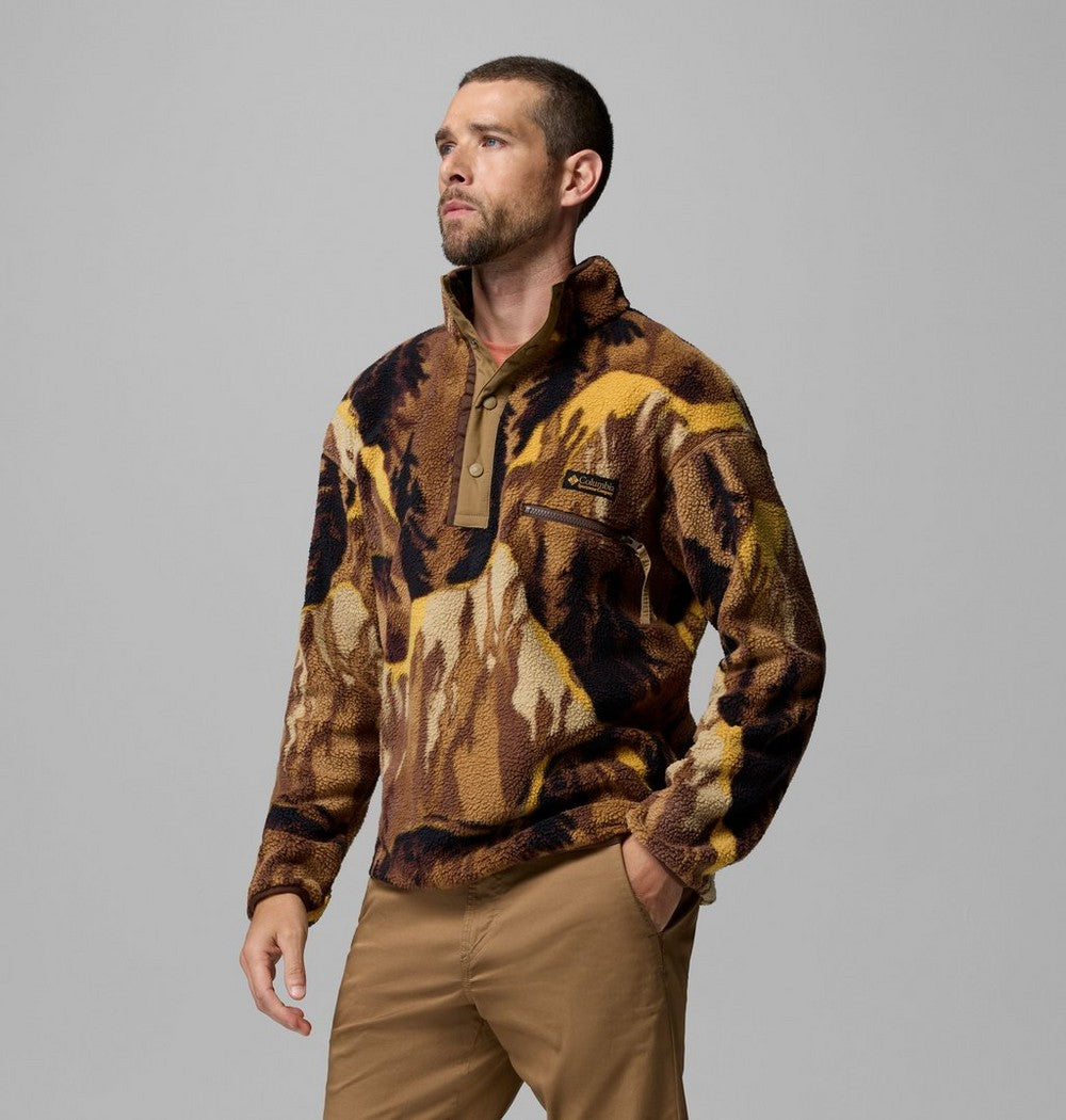 Men's Printed Half-Snap Fleece Pullover