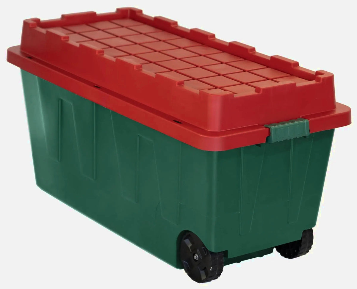 CenTrex 64-Gallon Green Holiday Rolling Storage Tote With Latching Lid - 21.1 x 23.2 x 46.5