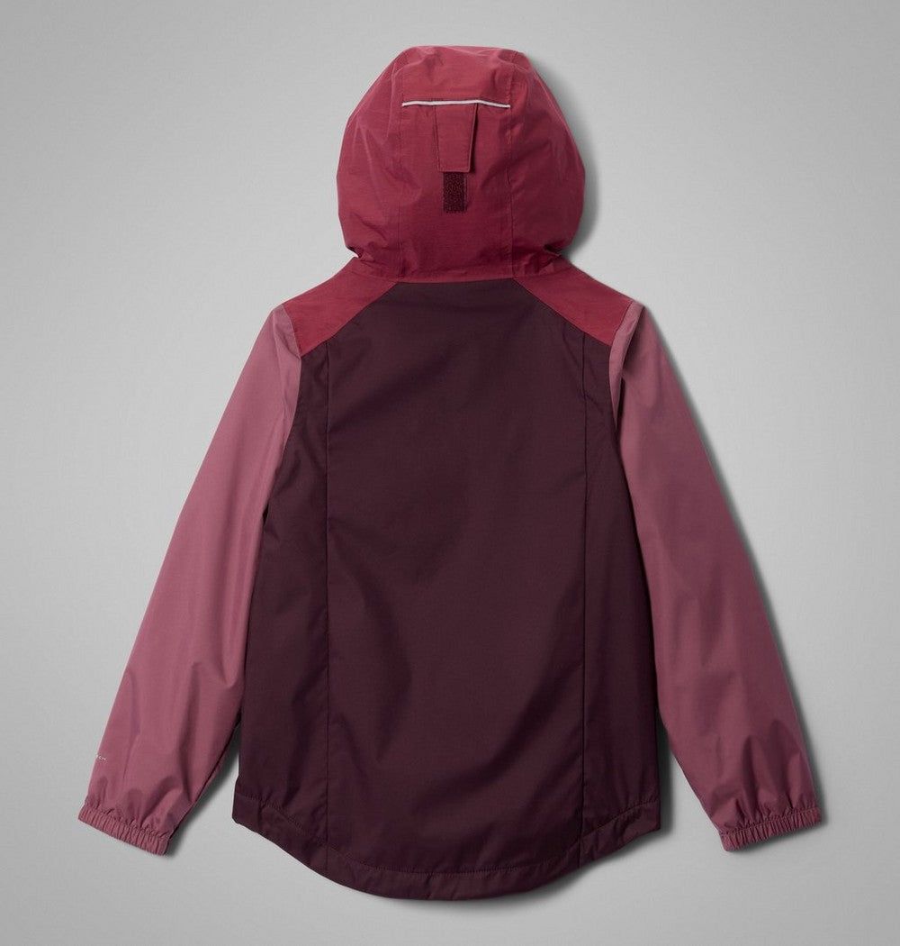 Girls' Fleece-Lined Rain Jacket - Wine