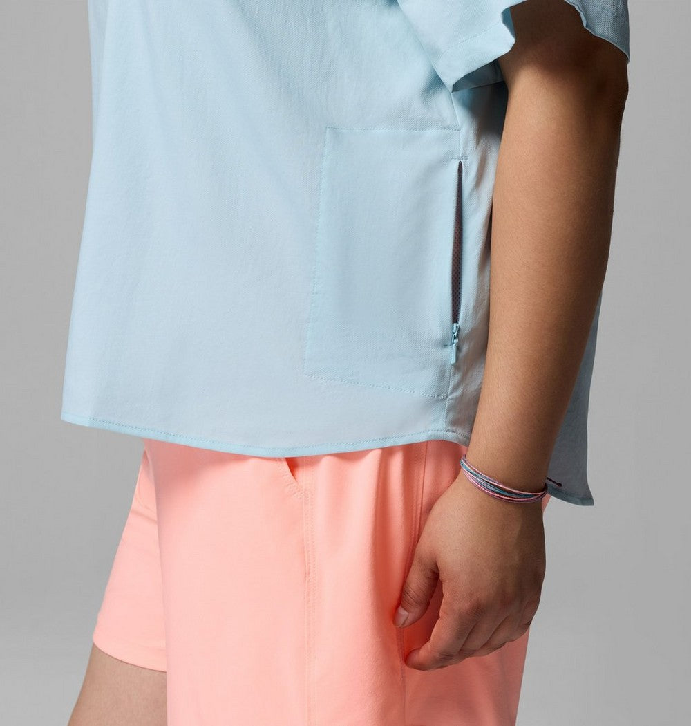 Women's Plus Short-Sleeve Fishing Shirt - Blue