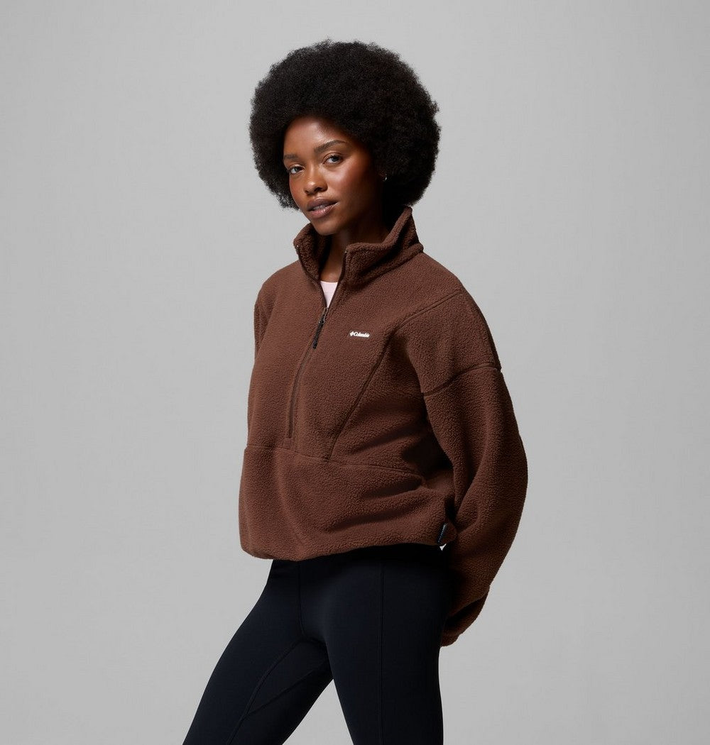 Women's Fleece Half-Zip Pullover - Blue Grey