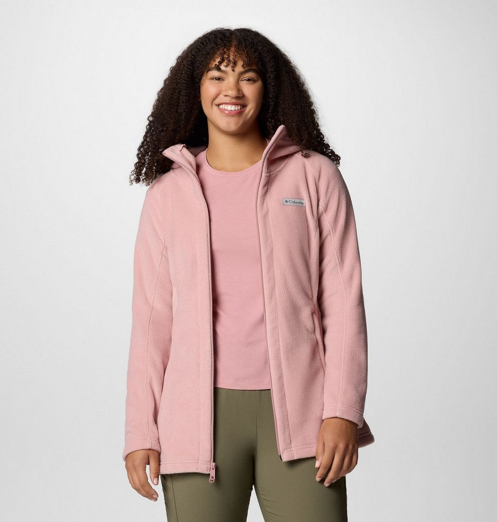 Women's Long Fleece Hoodie - Pink