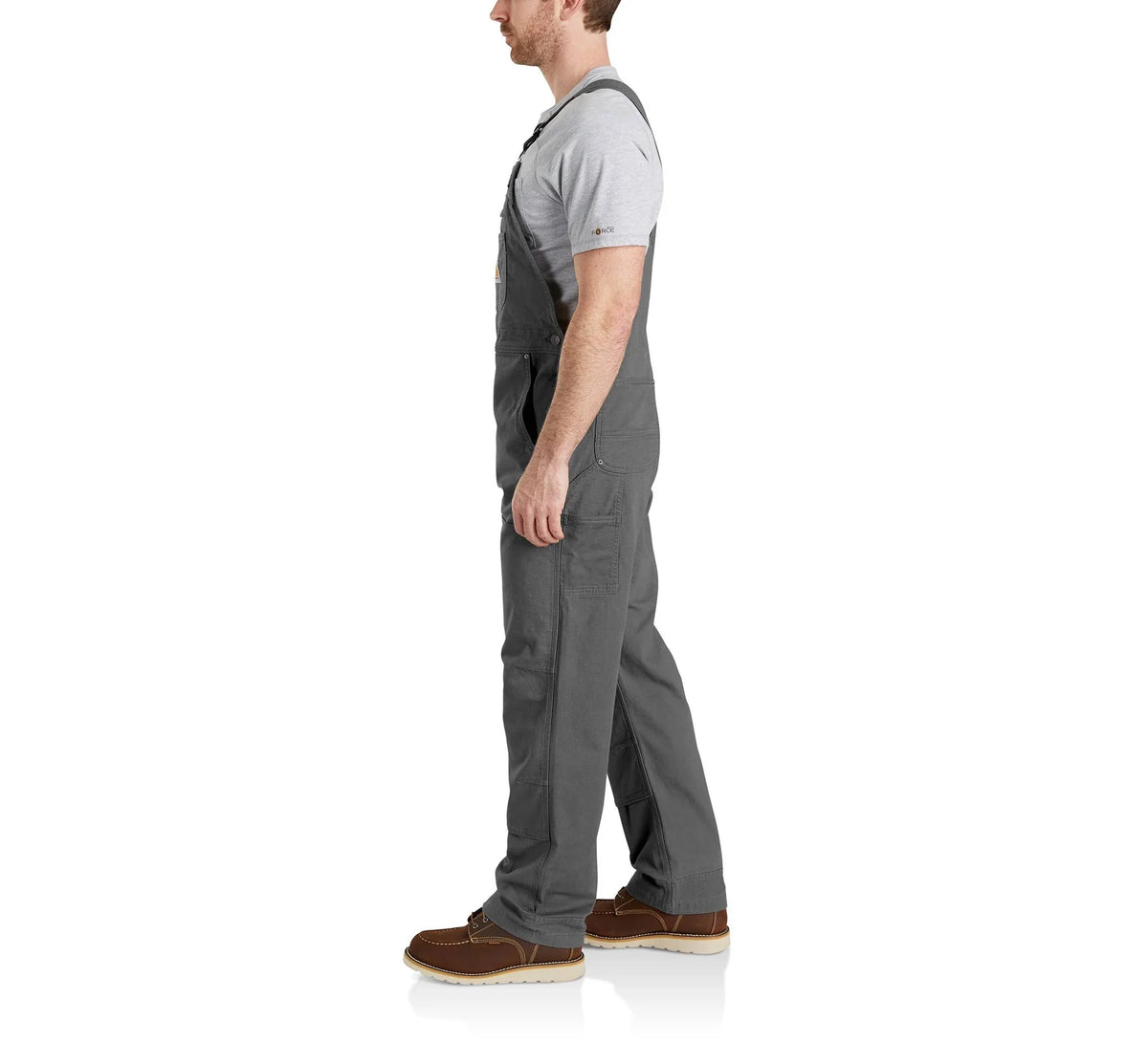Stretch Canvas Bib Overalls - Gravel