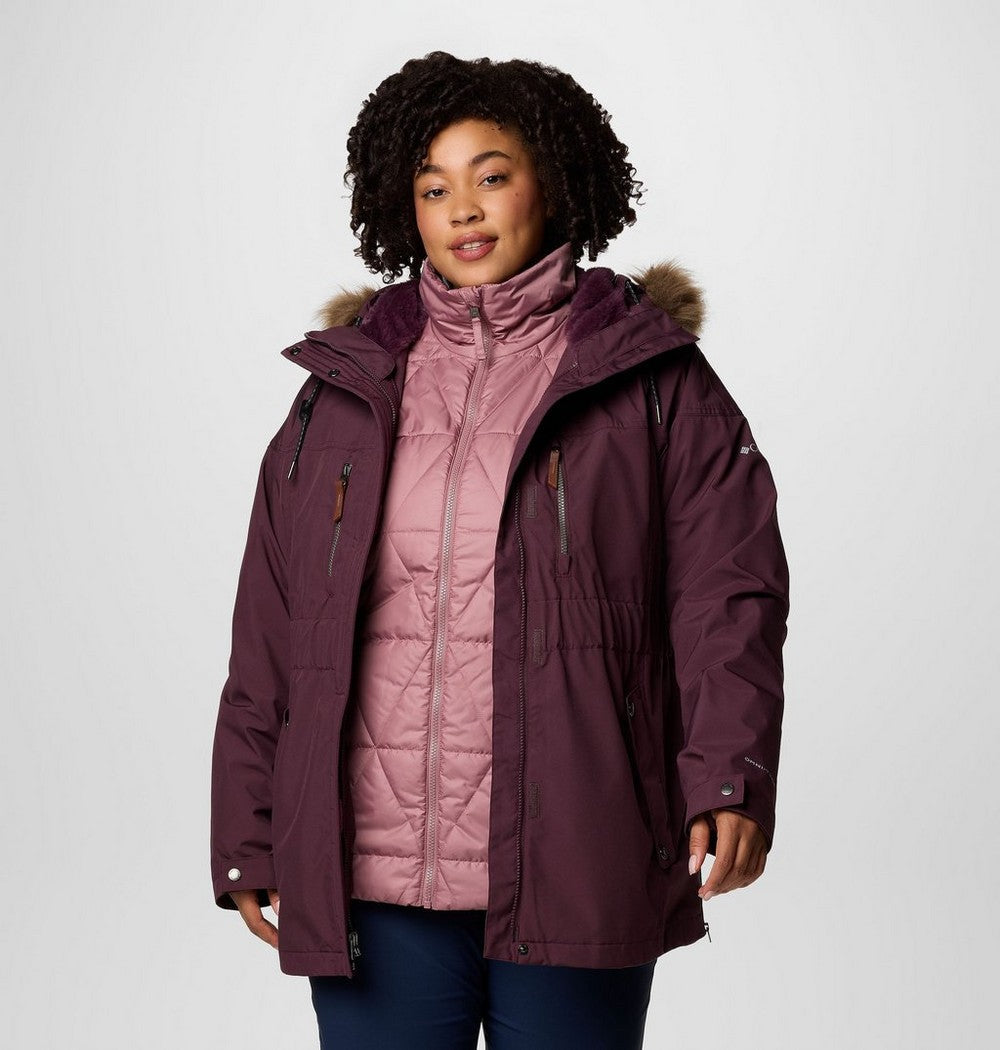 Women's Plus 3-In-1 Hooded Winter Jacket - Green