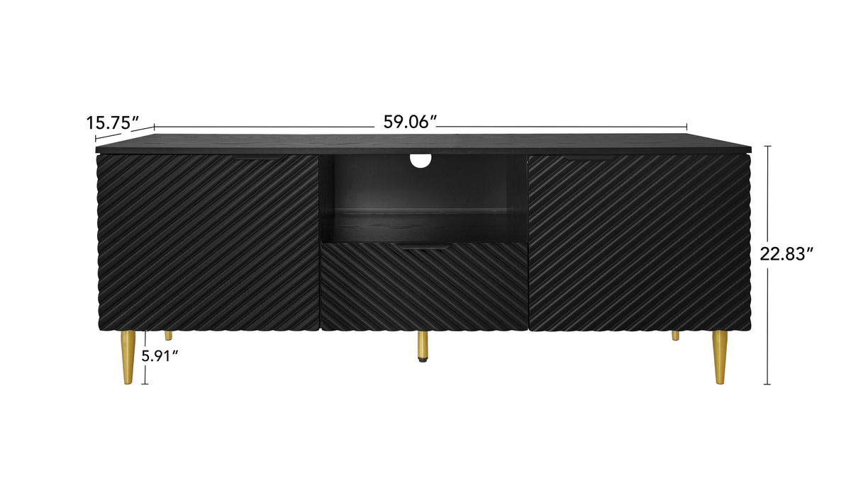 GeeHome TV Stand With Solid Iron Feet