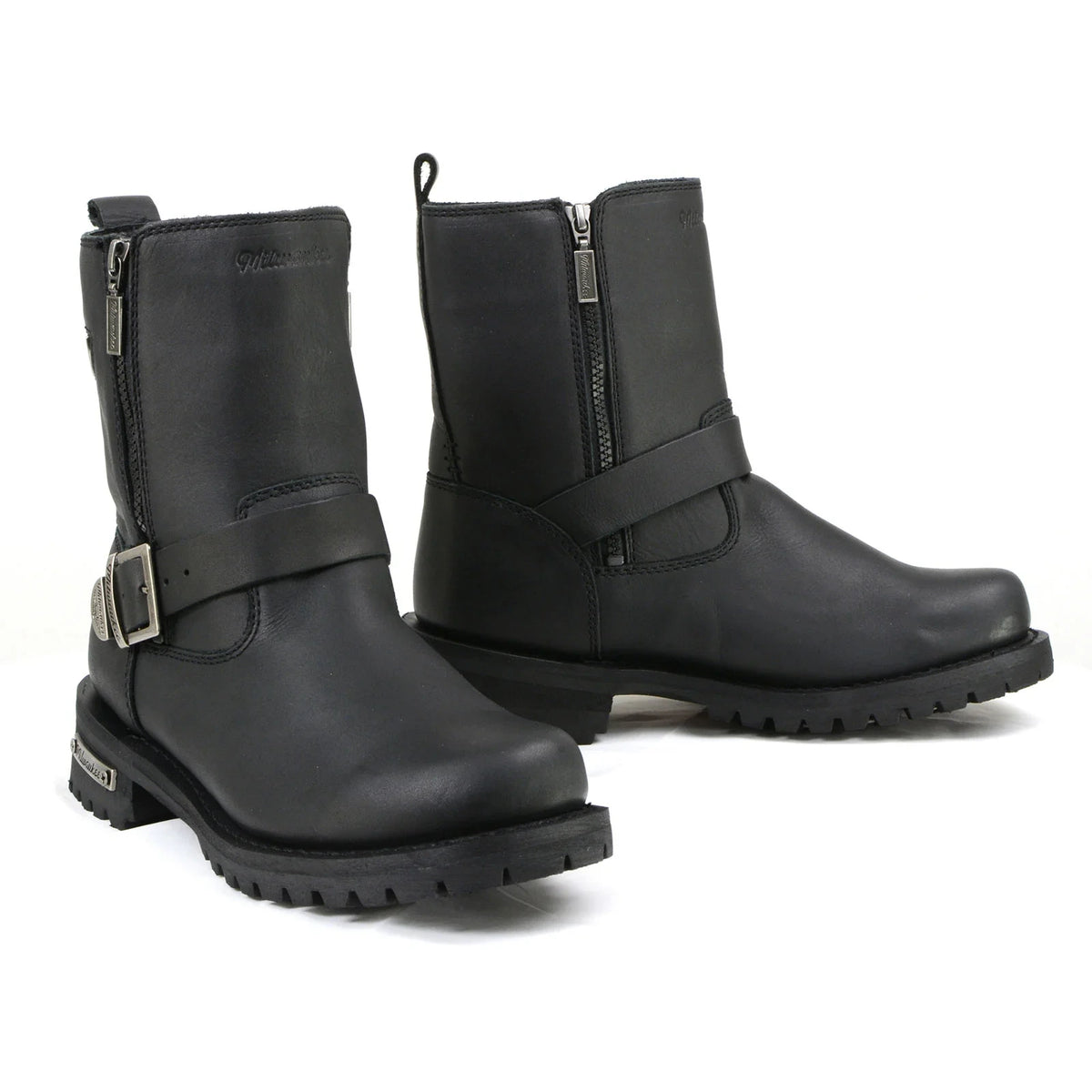 Men's Zip Motorcycle Boots - Black