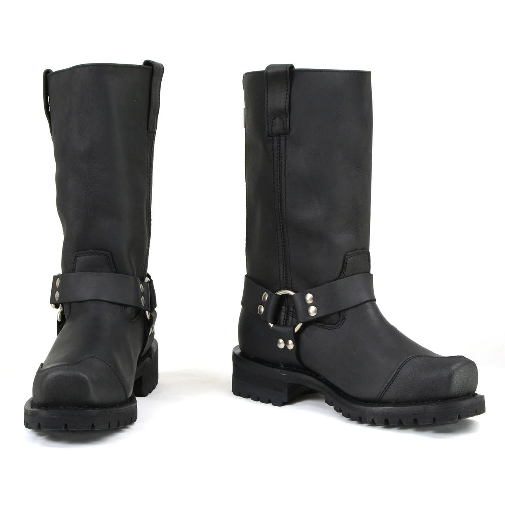 Men's Harness Motorcycle Boots - Black