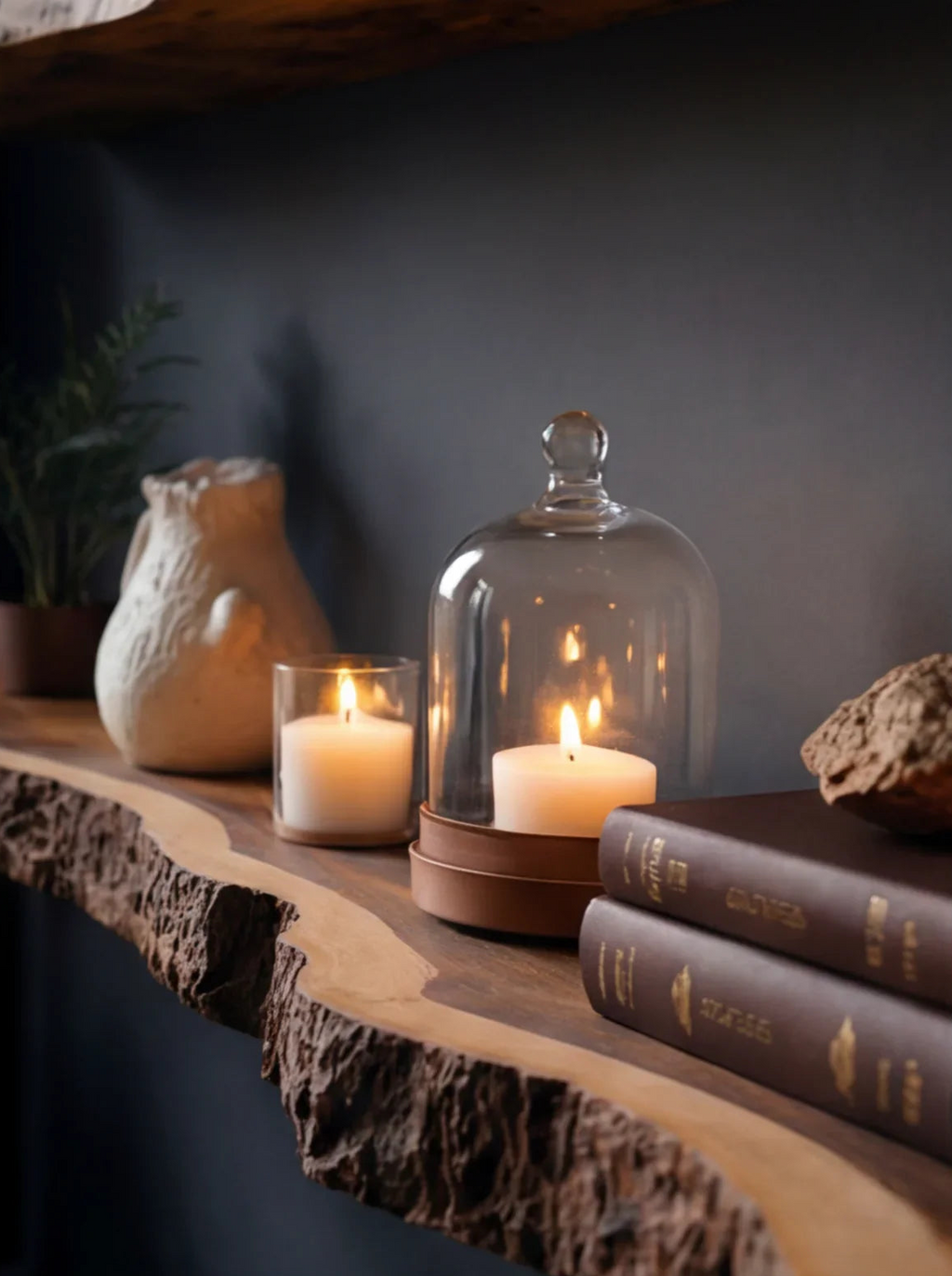 Rustic Live Edge Floating Shelf