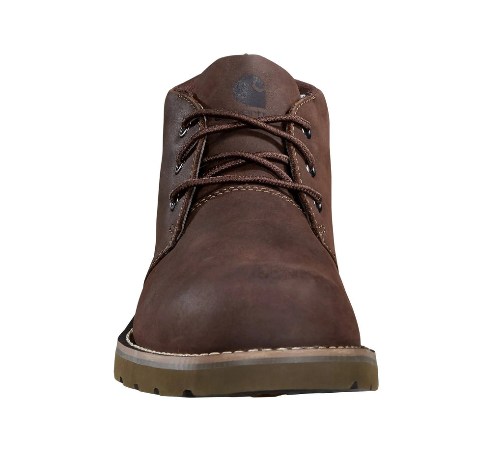 Plain Toe Wedge Chukka Work Boot - Dark Brown