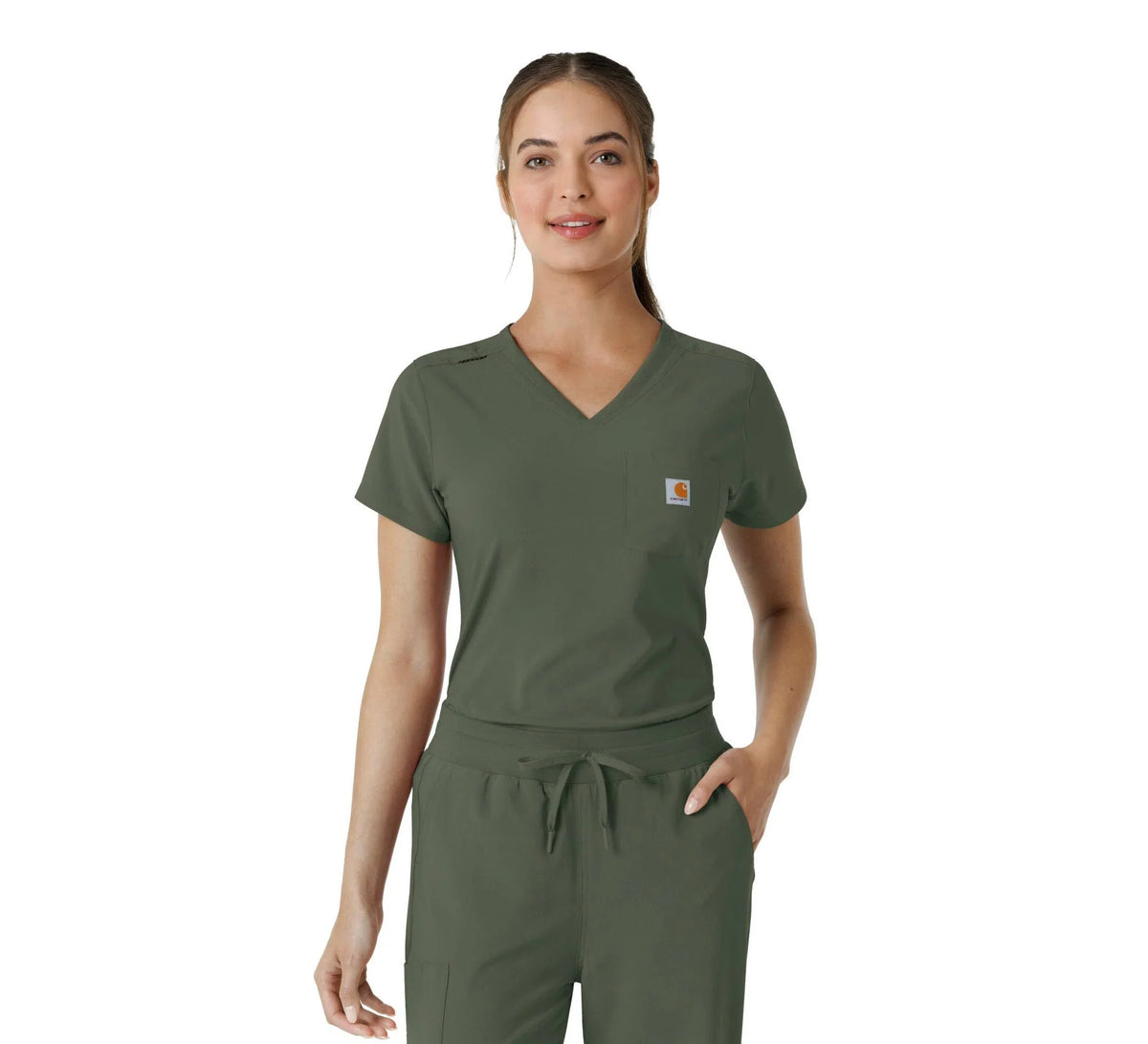Women's V-Neck Tuck-In Scrub Top - Mint