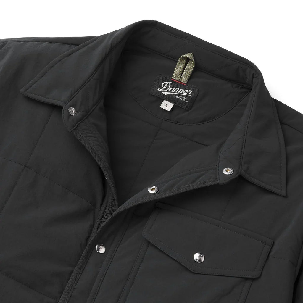 Men's Insulated Snap-Front Shirt Jacket - Black