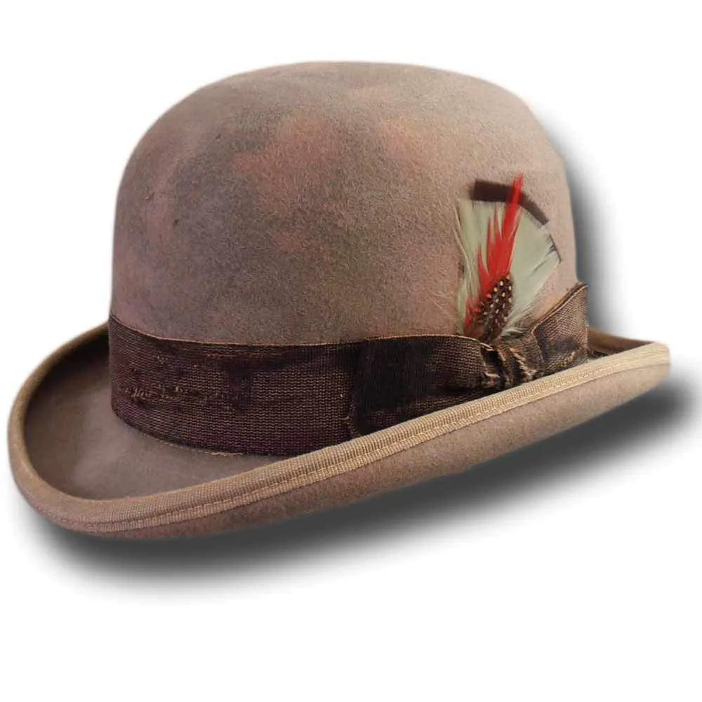 Clochard Aged Western Bowler Hat Handmade Sergio Anzani Hatmaker