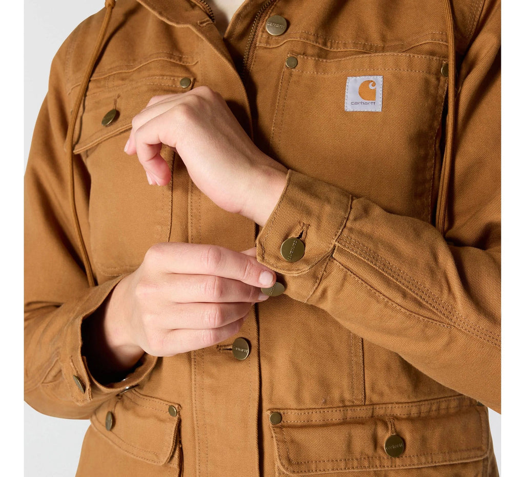Women's Insulated Canvas Field Jacket - Brown
