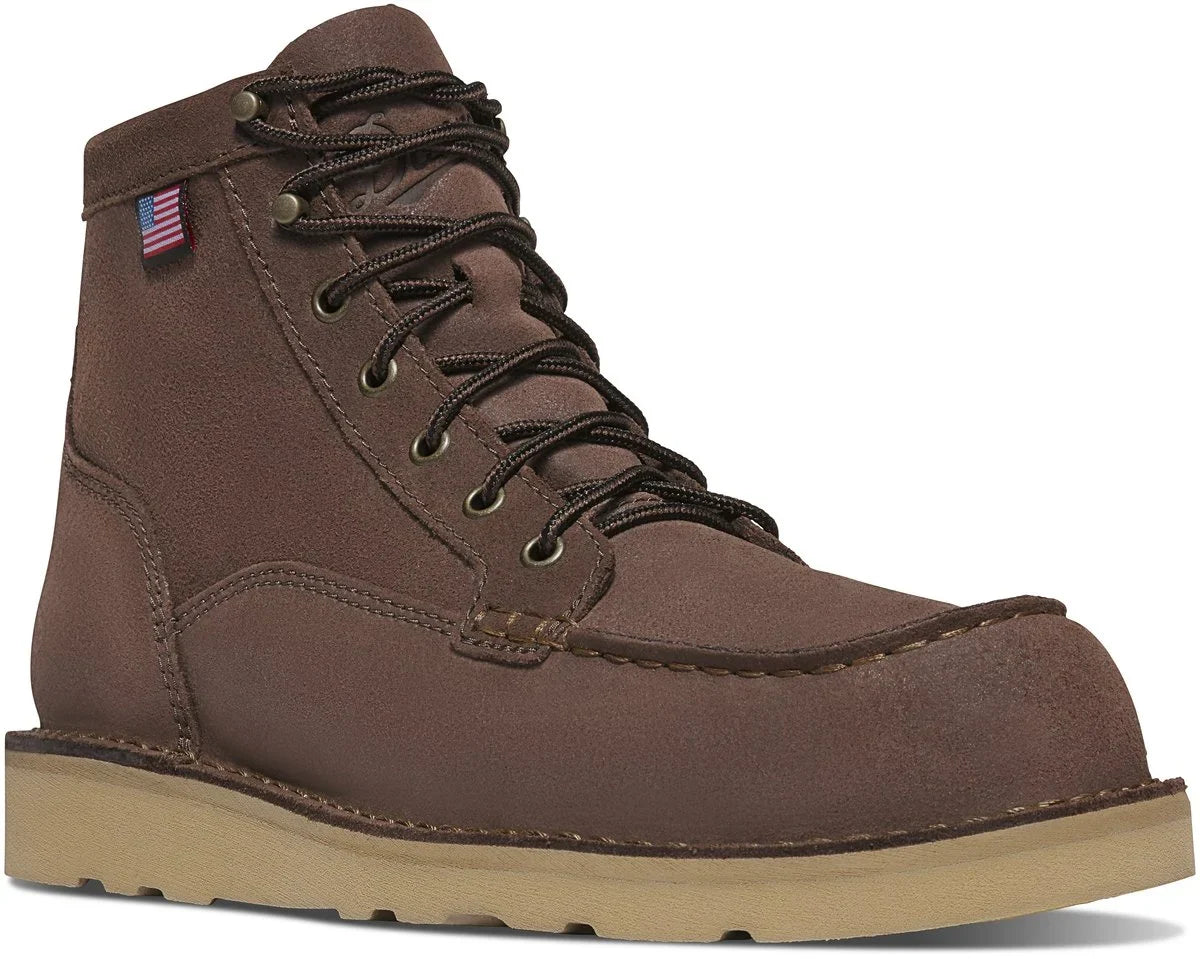 Men's 6-Inch Suede Moc Toe Work Boot - Brown