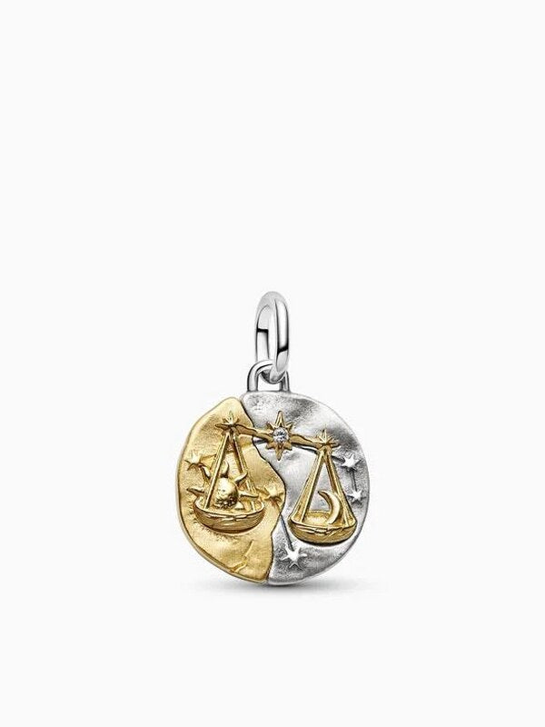 Libra Gold-Plated Zodiac Medallion Charm