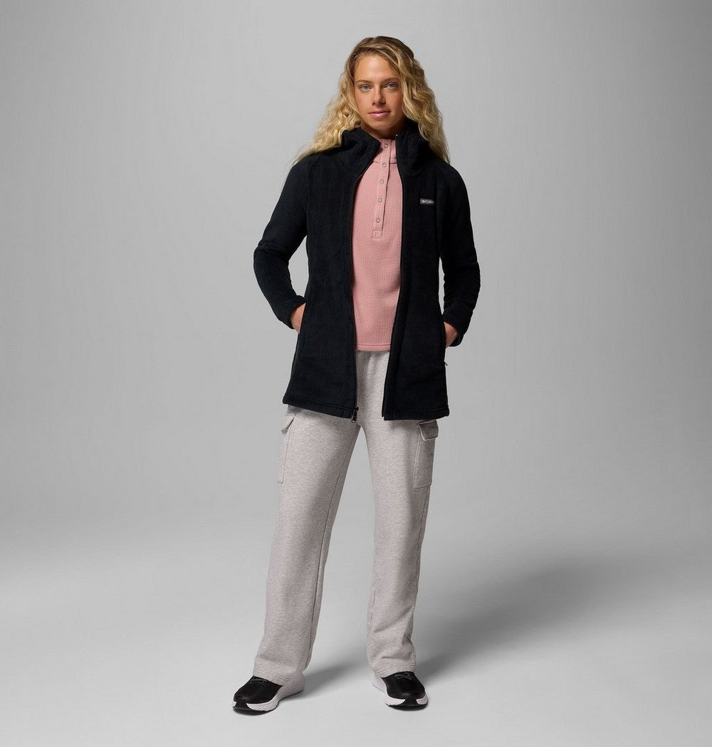 Women's Long Fleece Hoodie - Pink